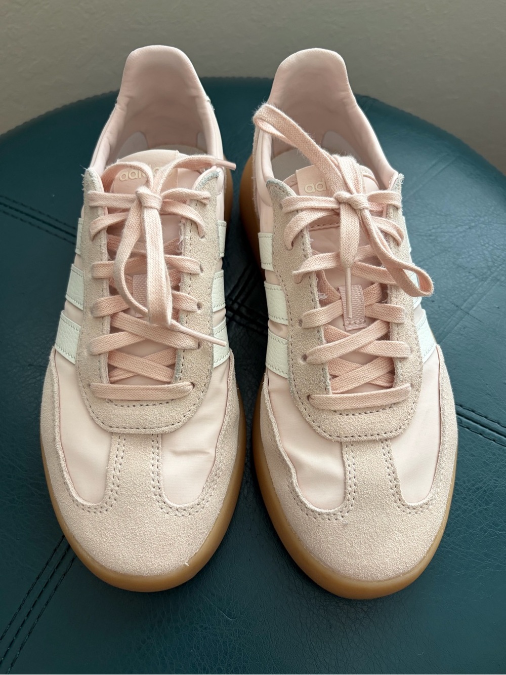 adidas Women’s Blush Pink & White Classic Trainer Sneakers